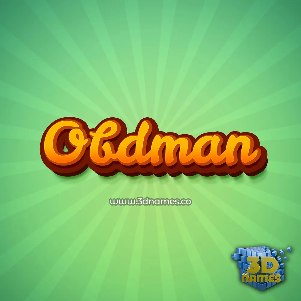 obdman in Green Rays style - 3D name wallpaper
