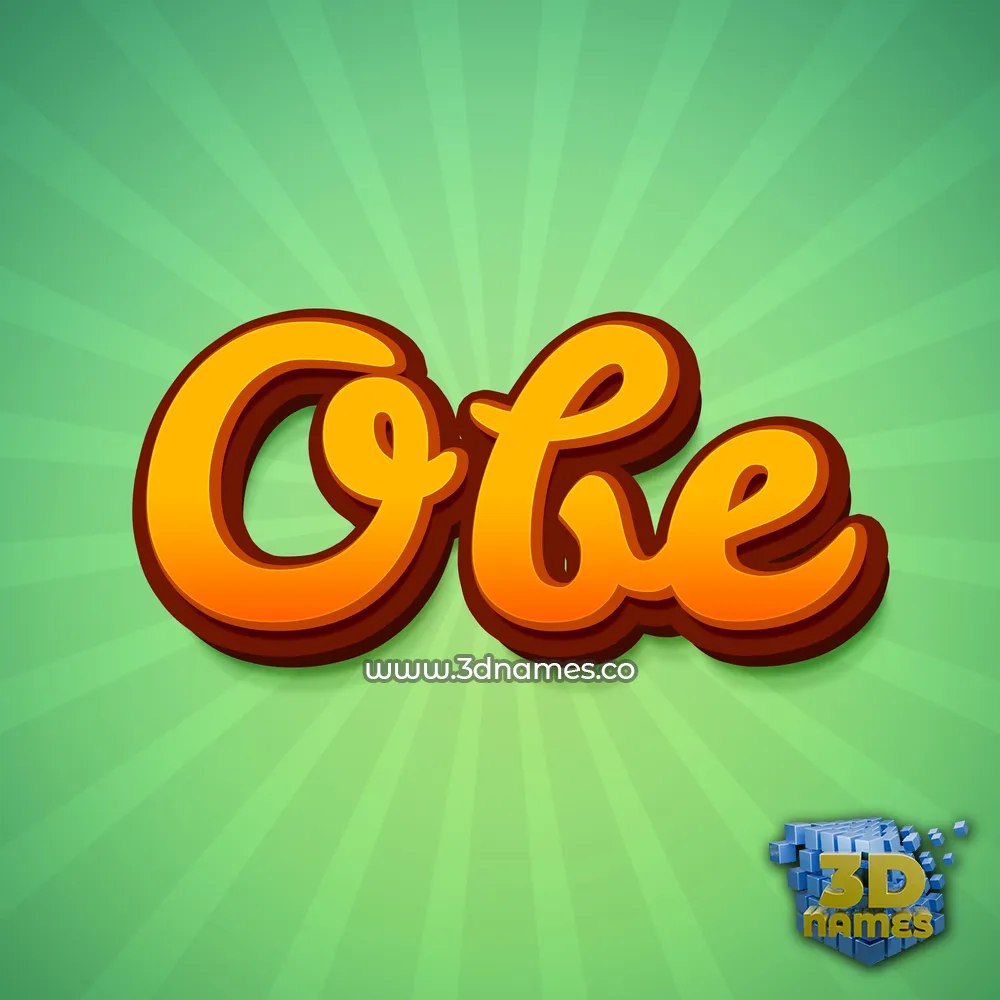 obe in Green Rays style - 3D name wallpaper