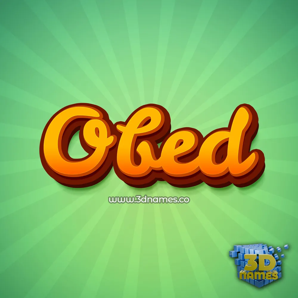 obed in Green Rays style - 3D name wallpaper