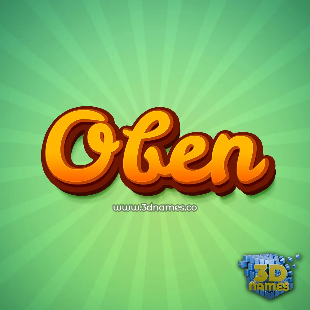oben in Green Rays style - 3D name wallpaper