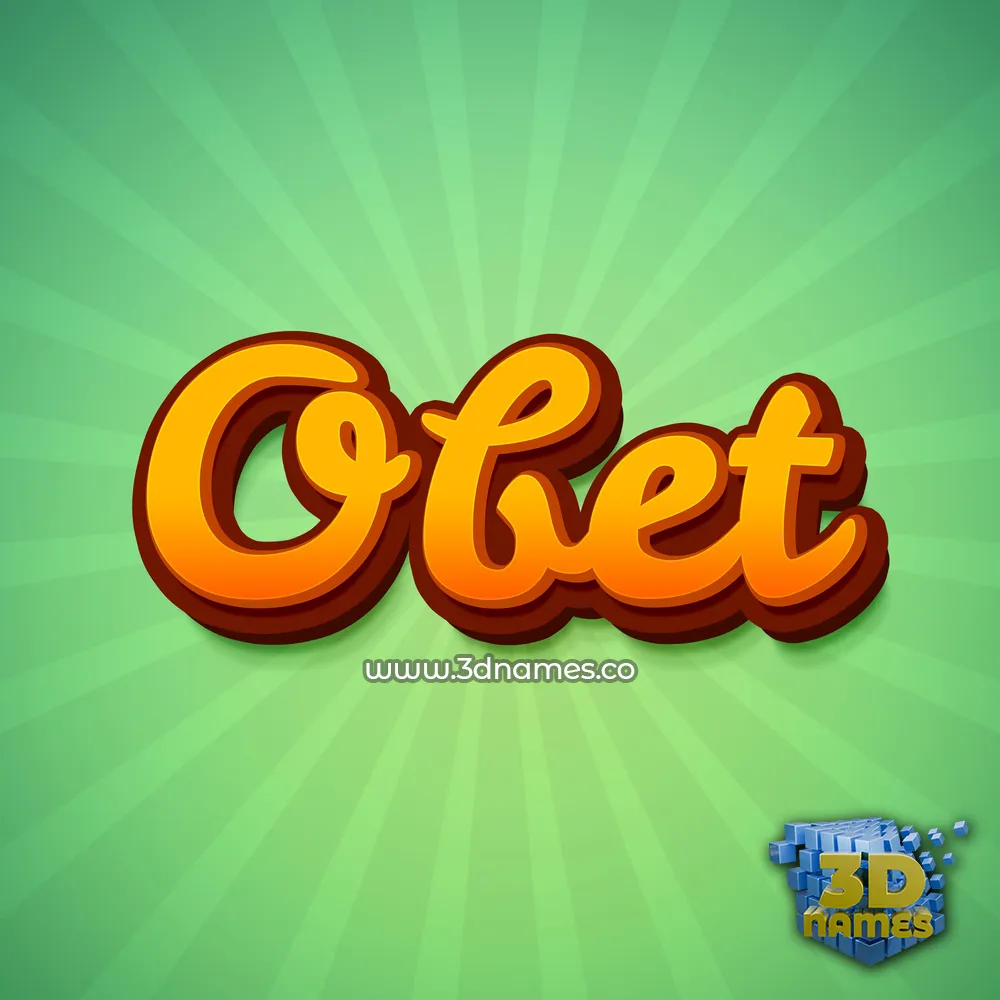 obet in Green Rays style - 3D name wallpaper