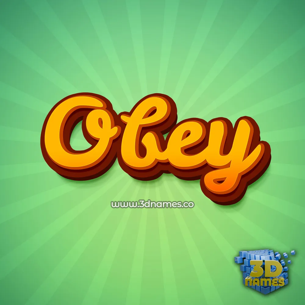 obey in Green Rays style - 3D name wallpaper