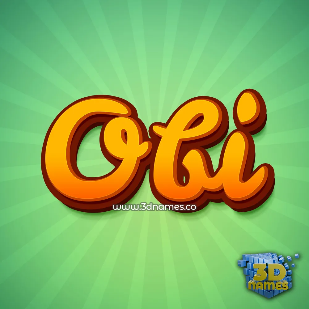 obi in Green Rays style - 3D name wallpaper