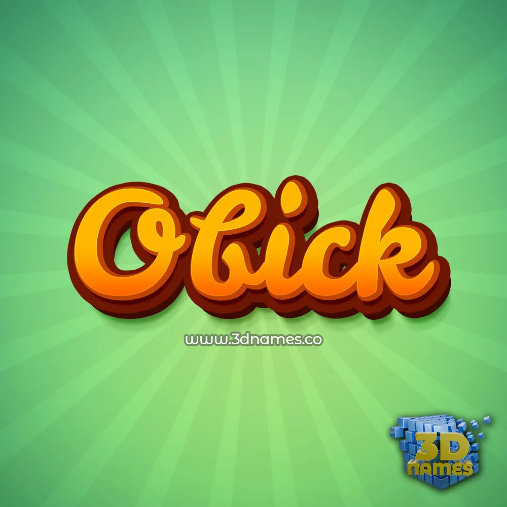 obick in Green Rays style - 3D name wallpaper