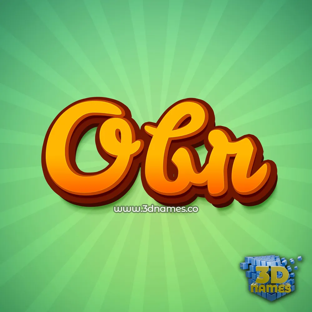 obr in Green Rays style - 3D name wallpaper