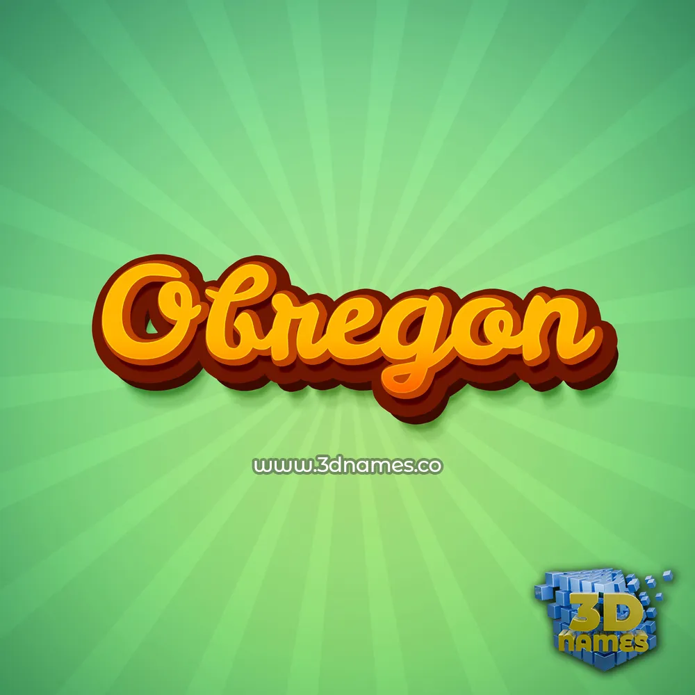 obregon in Green Rays style - 3D name wallpaper