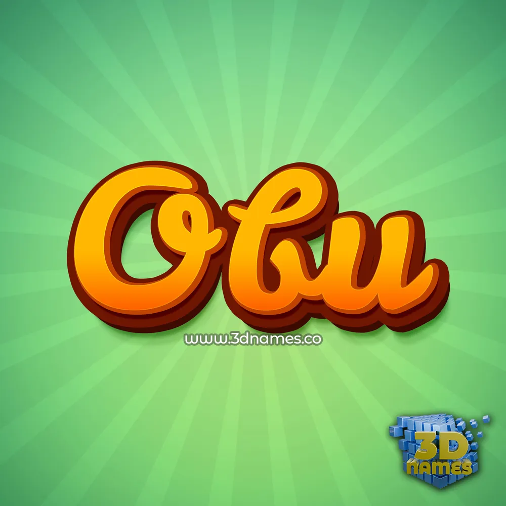 obu in Green Rays style - 3D name wallpaper