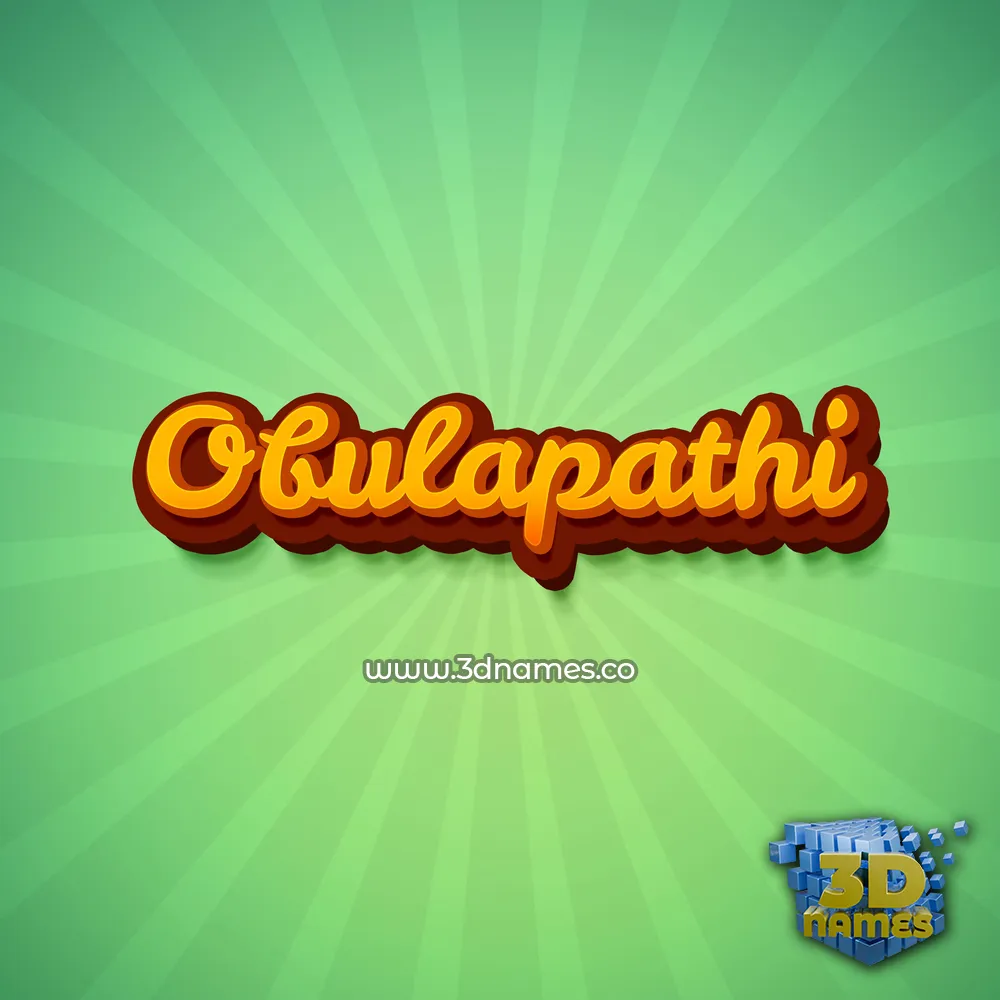 obulapathi in Green Rays style - 3D name wallpaper