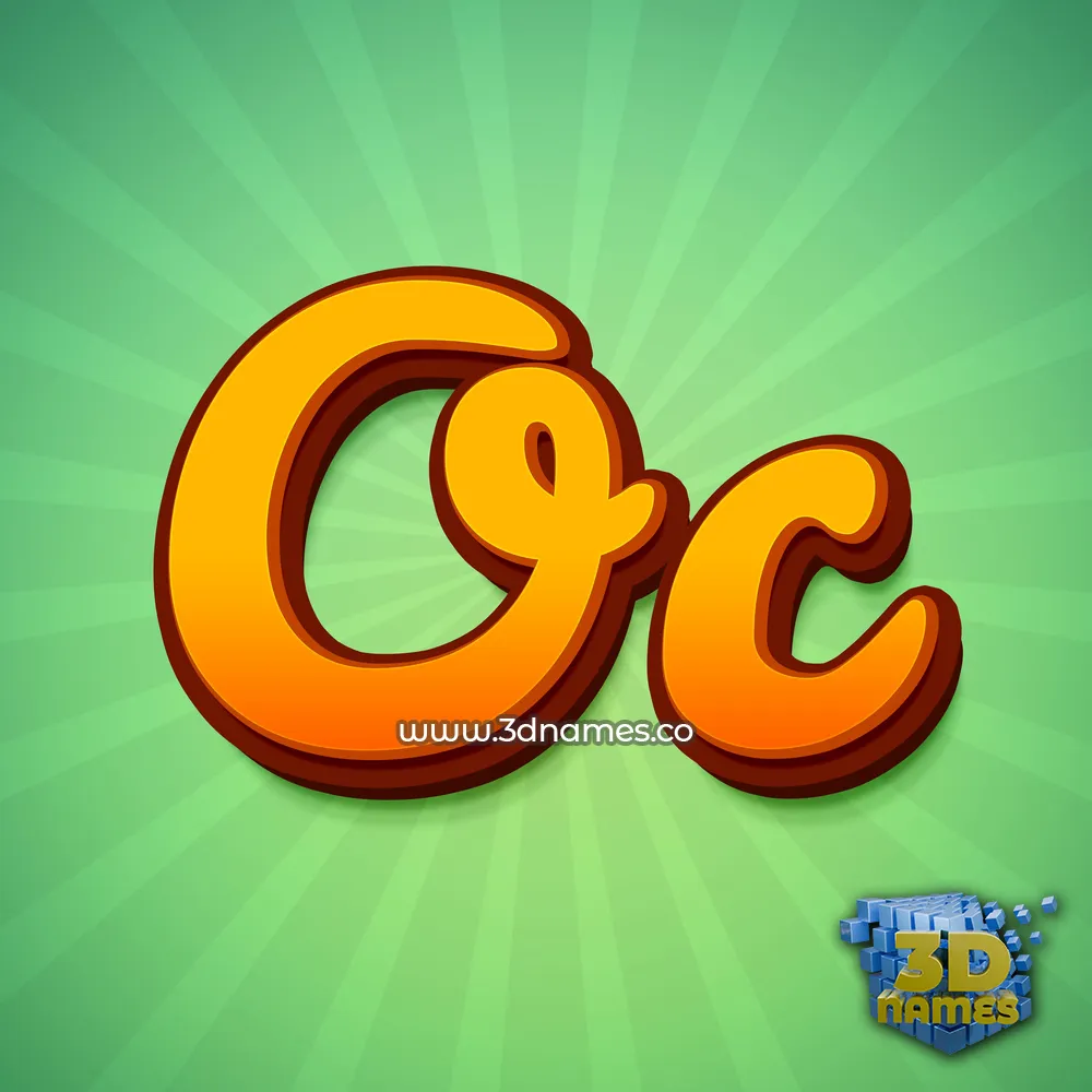 oc in Green Rays style - 3D name wallpaper