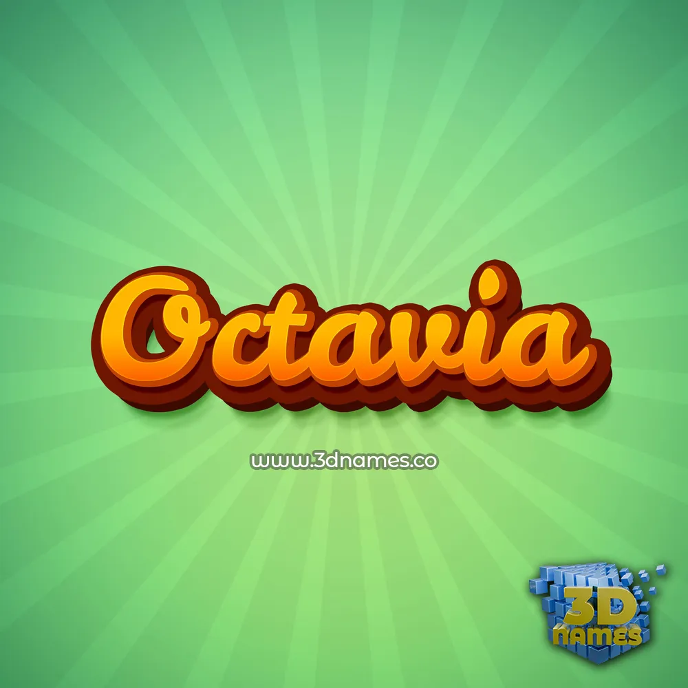 octavia in Green Rays style - 3D name wallpaper