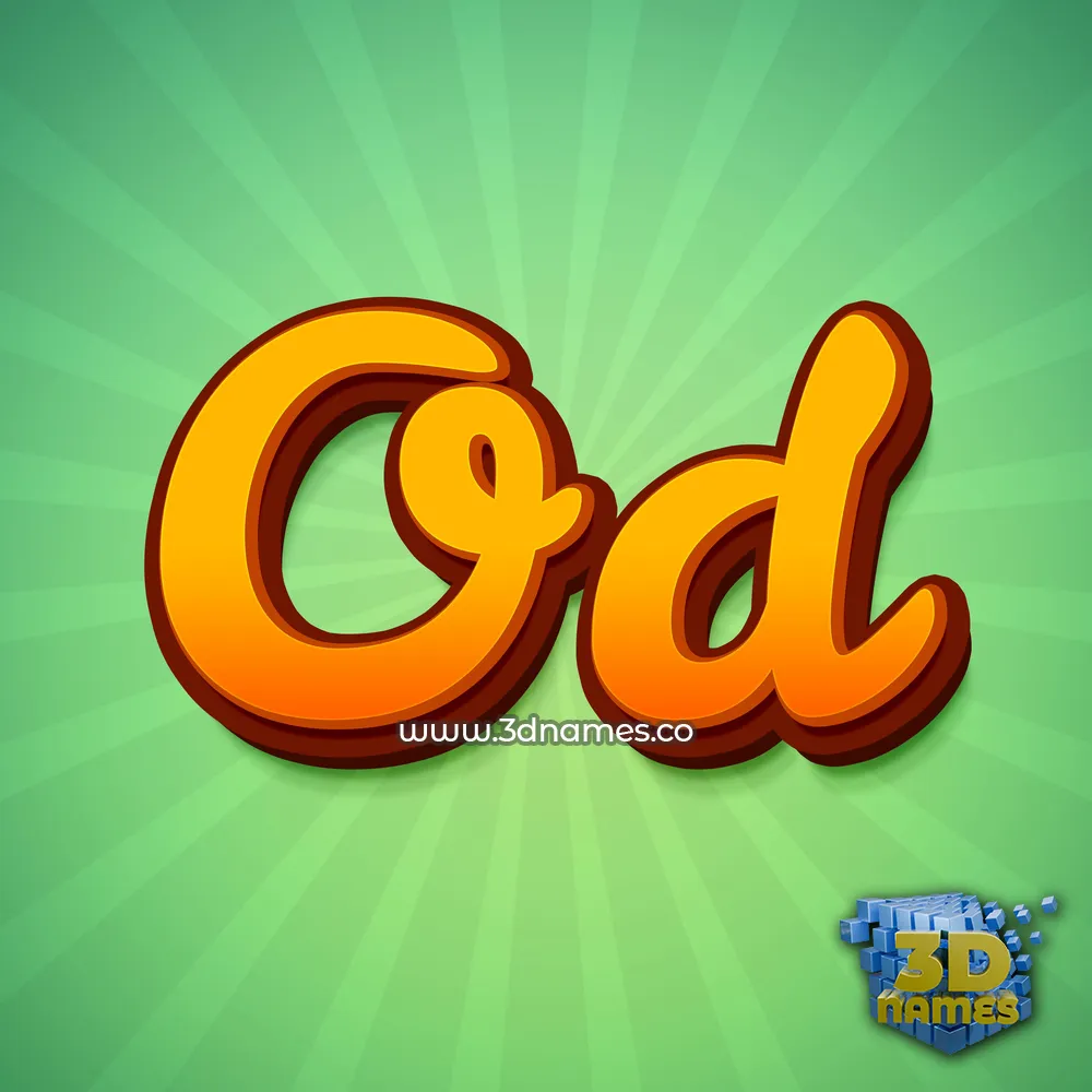 od in Green Rays style - 3D name wallpaper