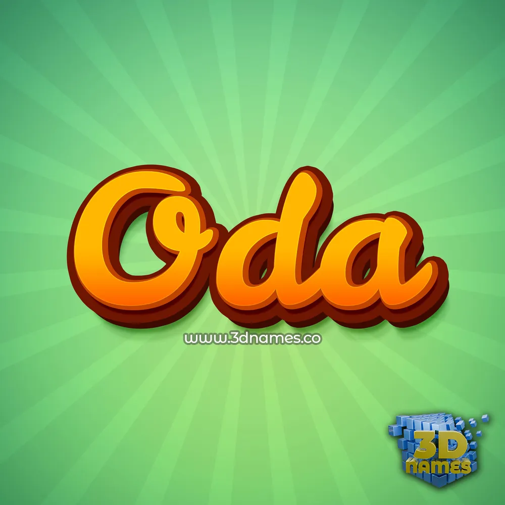 oda in Green Rays style - 3D name wallpaper