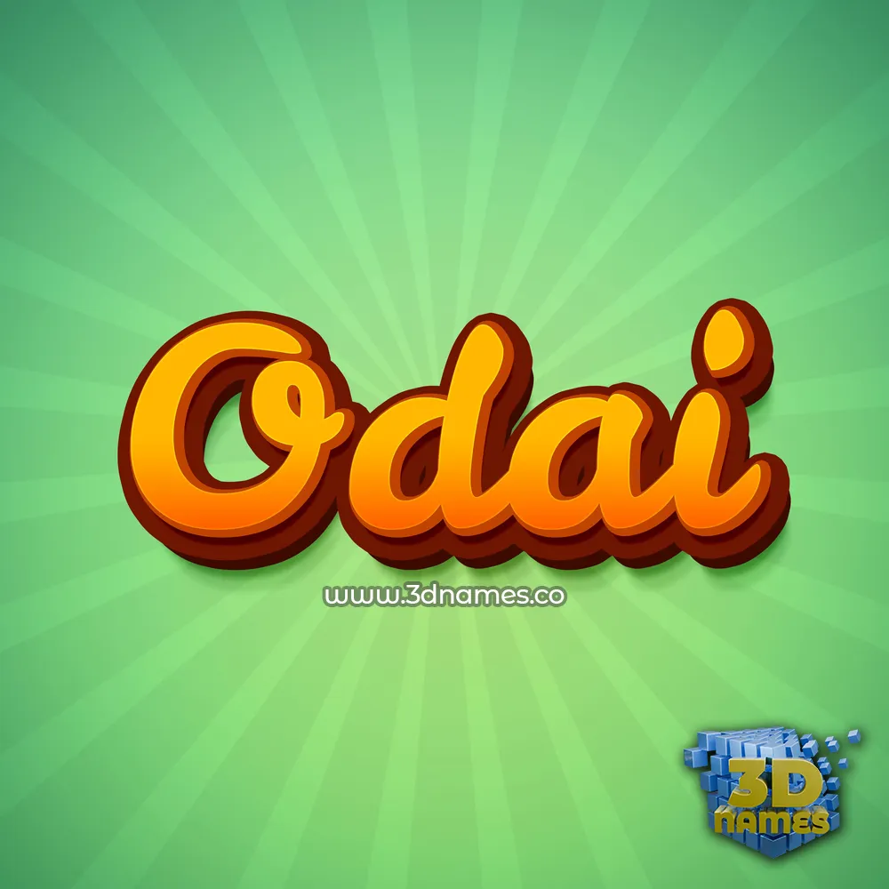odai in Green Rays style - 3D name wallpaper