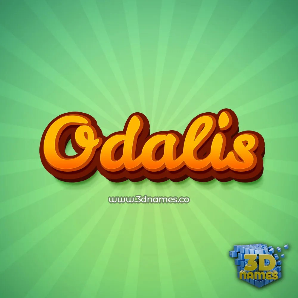 odalis in Green Rays style - 3D name wallpaper