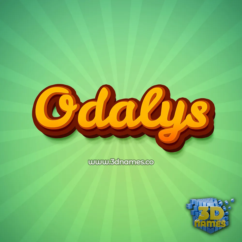 odalys in Green Rays style - 3D name wallpaper