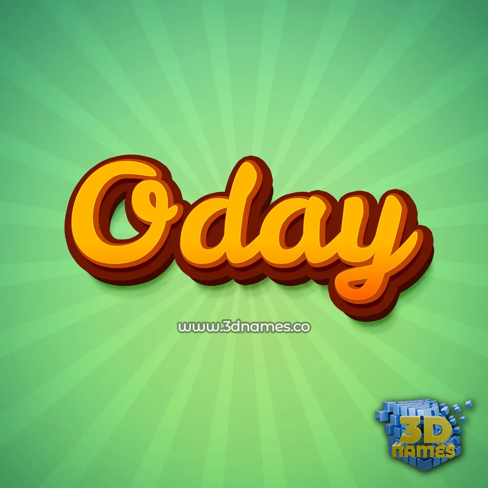 oday in Green Rays style - 3D name wallpaper