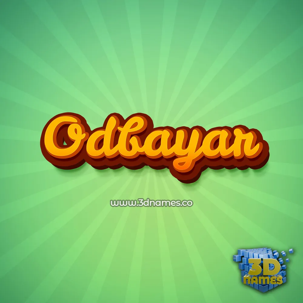 odbayar in Green Rays style - 3D name wallpaper