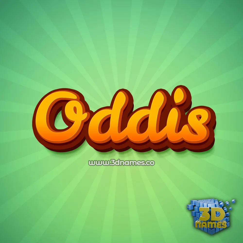 oddis in Green Rays style - 3D name wallpaper