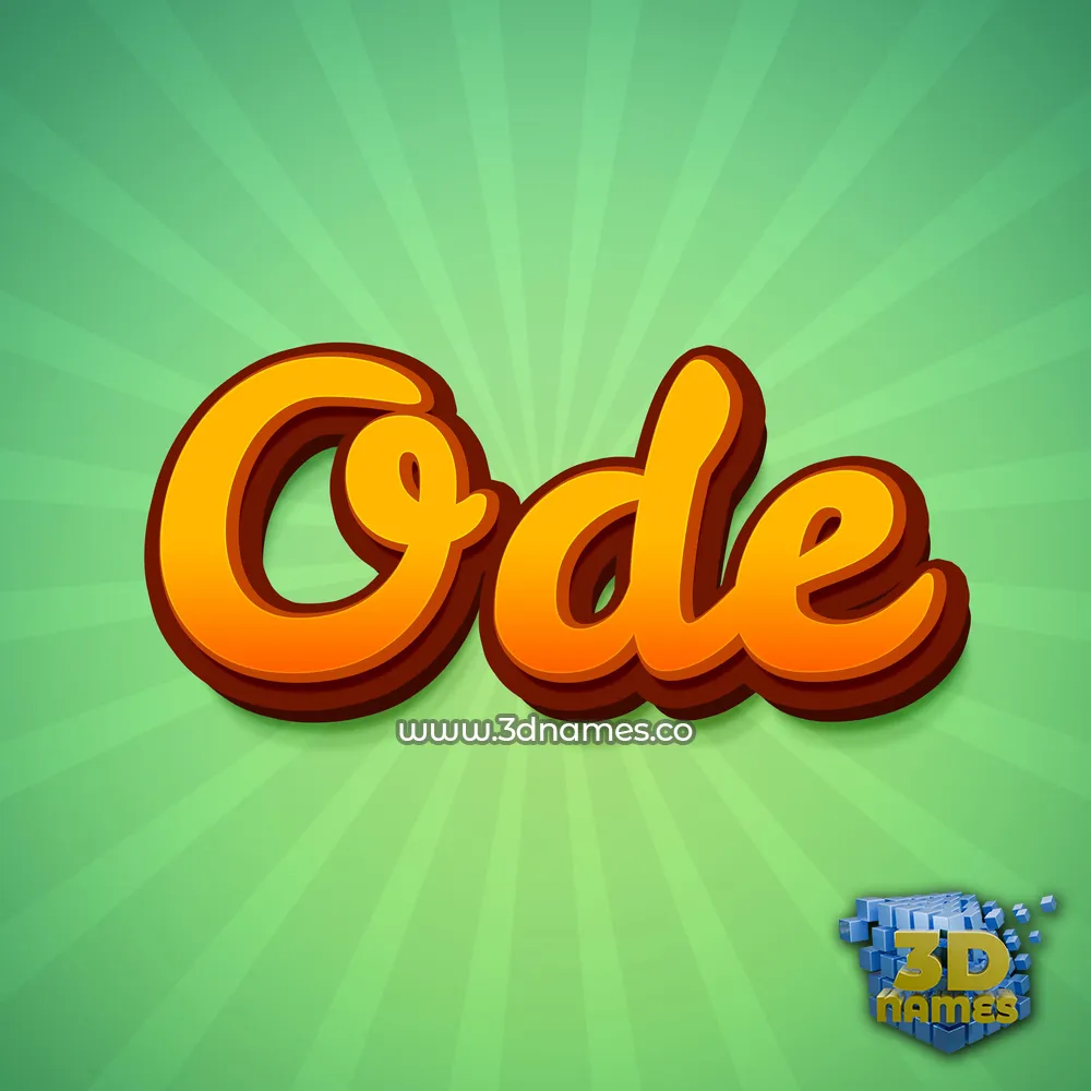 ode in Green Rays style - 3D name wallpaper