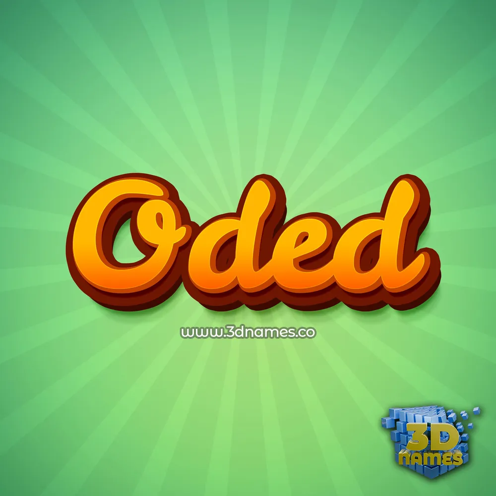oded in Green Rays style - 3D name wallpaper