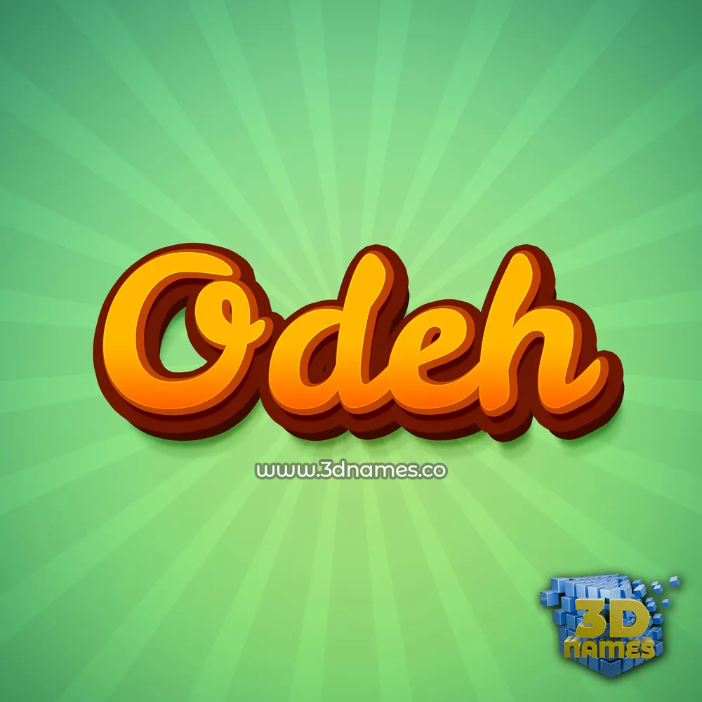 odeh in Green Rays style - 3D name wallpaper