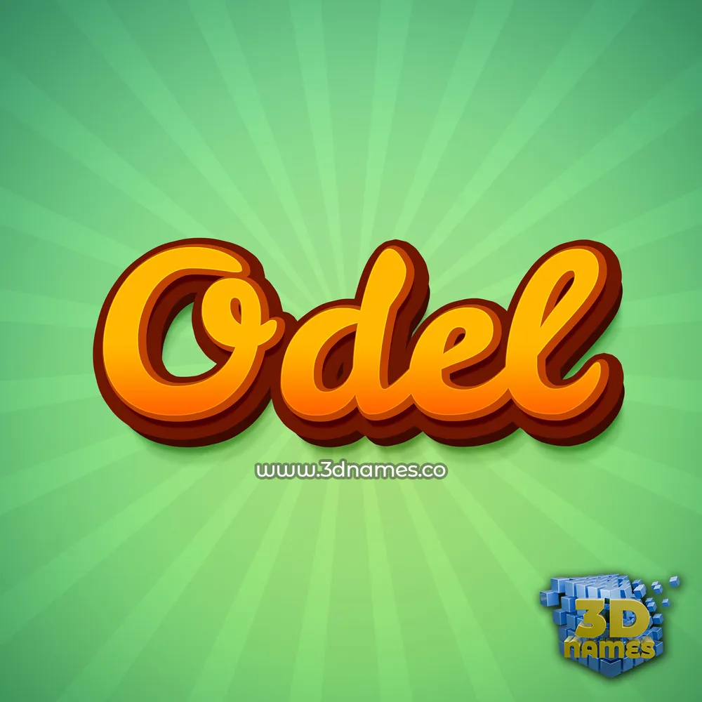 odel in Green Rays style - 3D name wallpaper