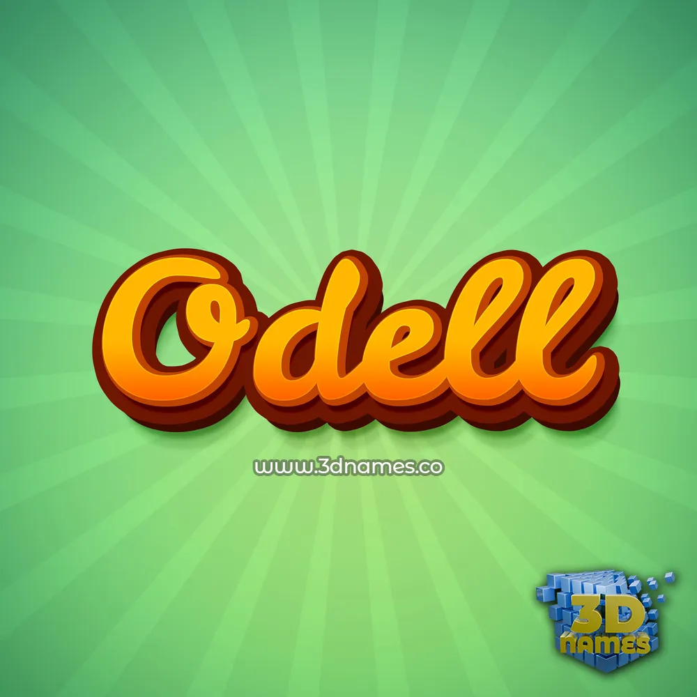 odell in Green Rays style - 3D name wallpaper