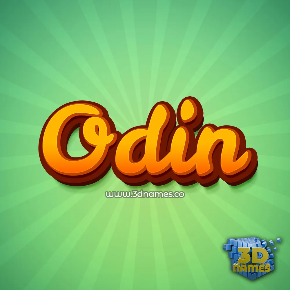 odin in Green Rays style - 3D name wallpaper