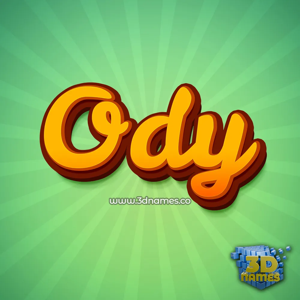 ody in Green Rays style - 3D name wallpaper
