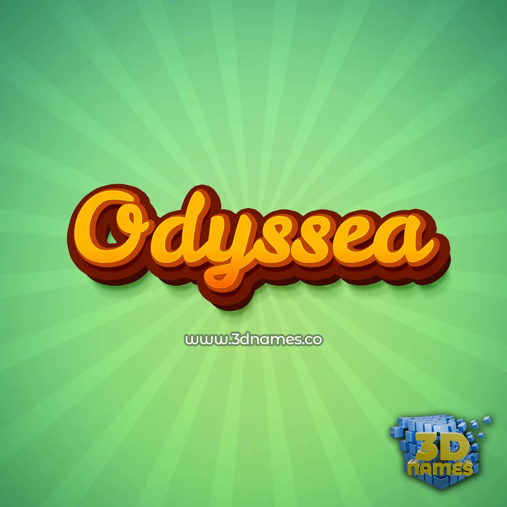 odyssea in Green Rays style - 3D name wallpaper