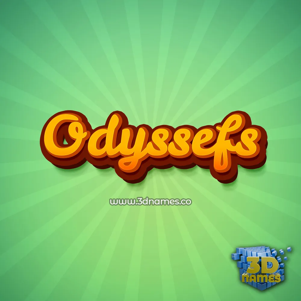 odyssefs in Green Rays style - 3D name wallpaper