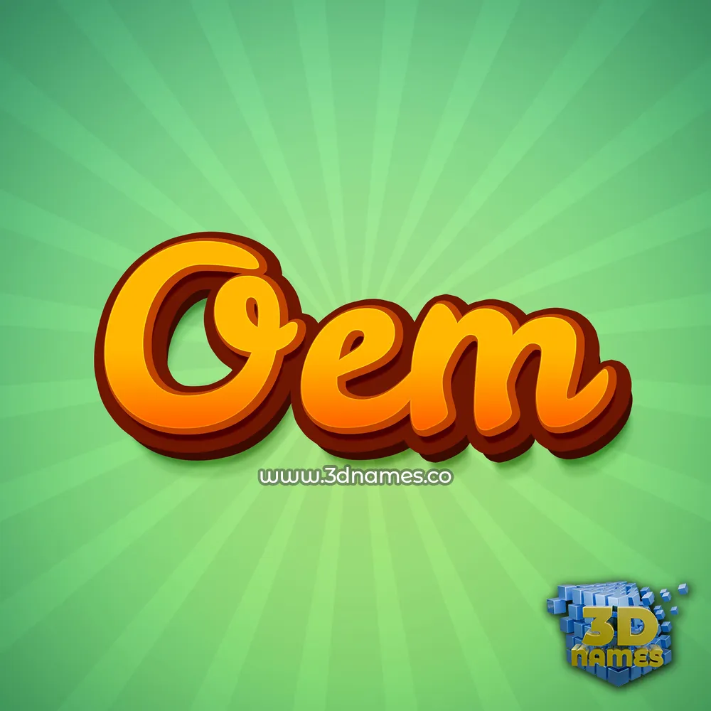 oem in Green Rays style - 3D name wallpaper