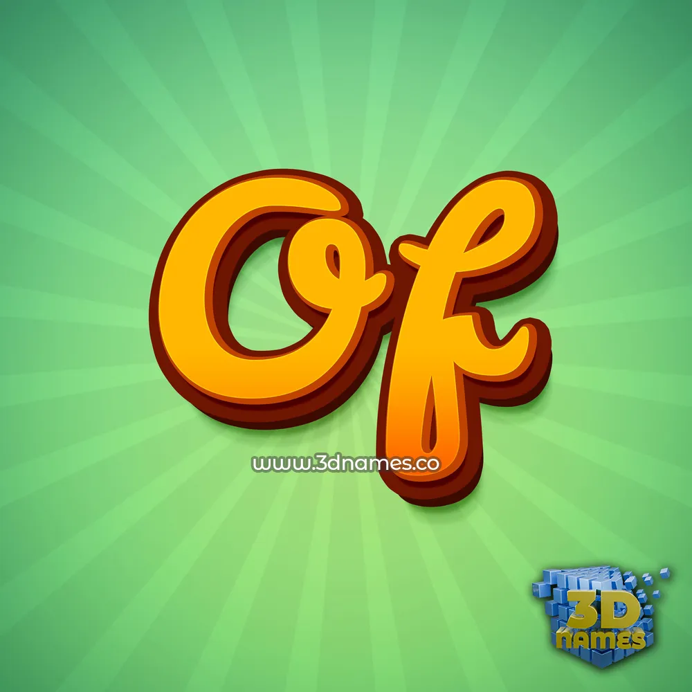 of in Green Rays style - 3D name wallpaper