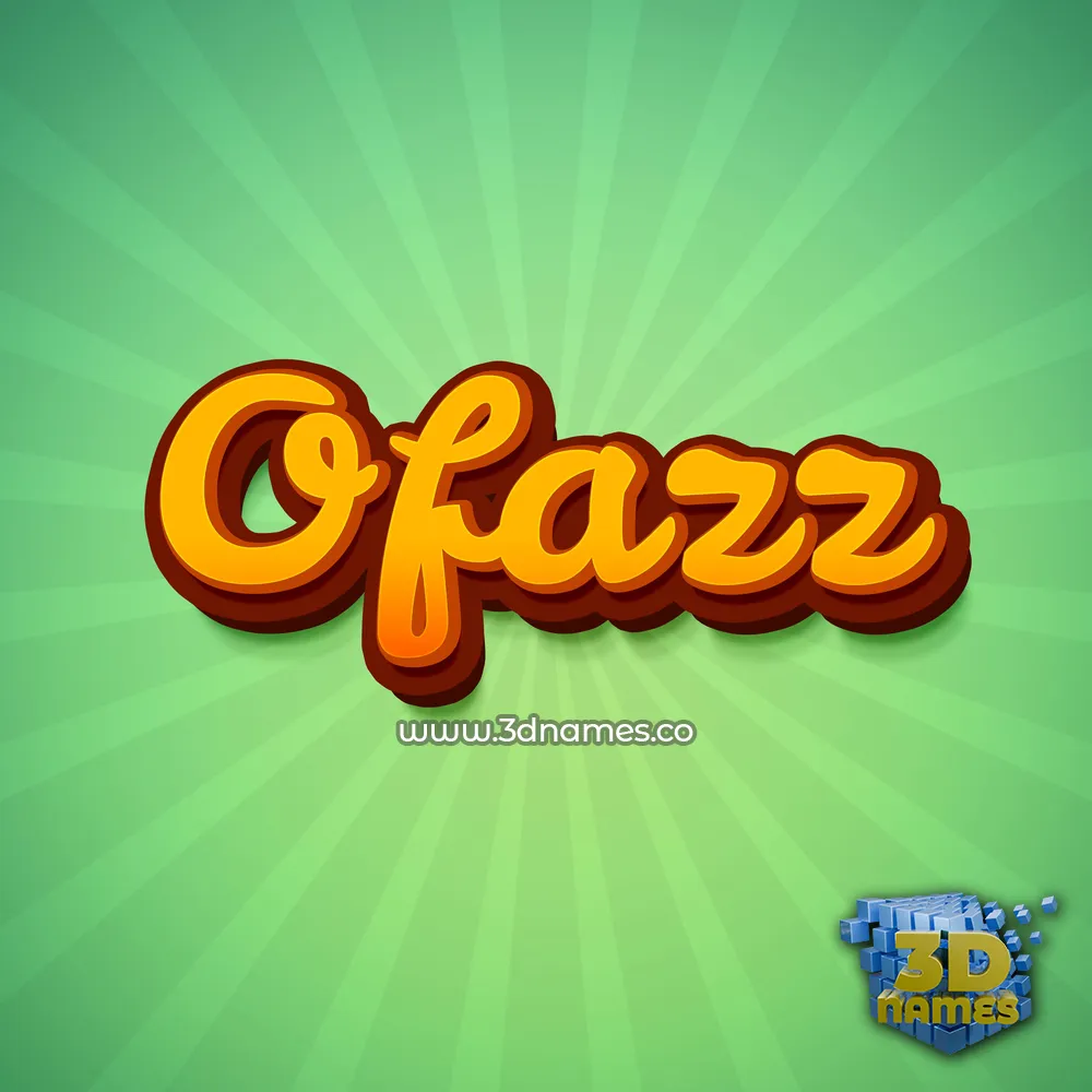 ofazz in Green Rays style - 3D name wallpaper