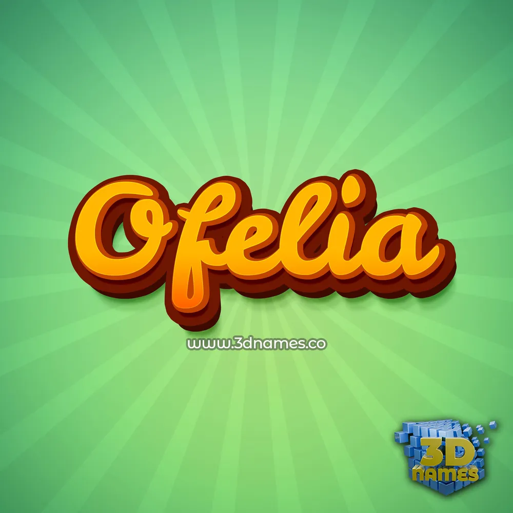 ofelia in Green Rays style - 3D name wallpaper