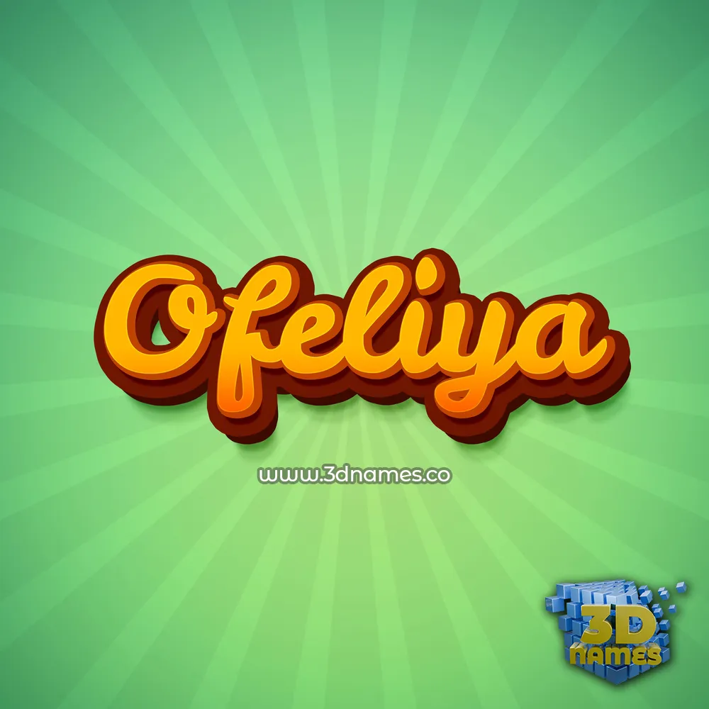ofeliya in Green Rays style - 3D name wallpaper