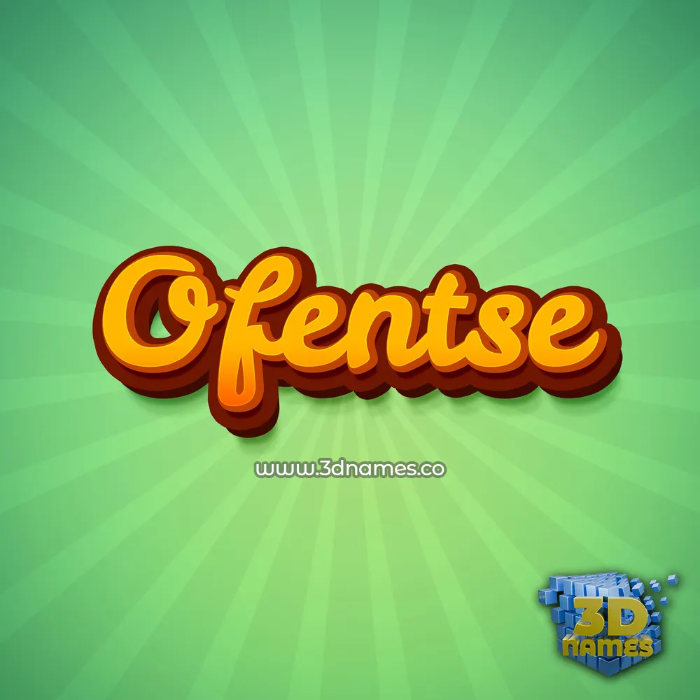 ofentse in Green Rays style - 3D name wallpaper