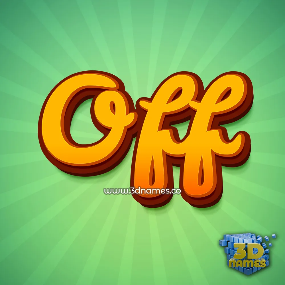 off in Green Rays style - 3D name wallpaper