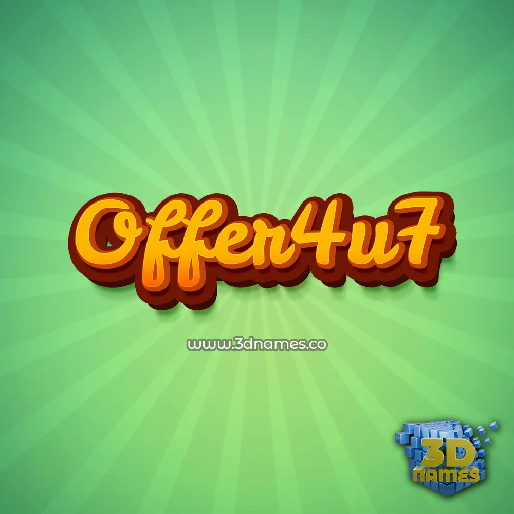 offer4u7 in Green Rays style - 3D name wallpaper