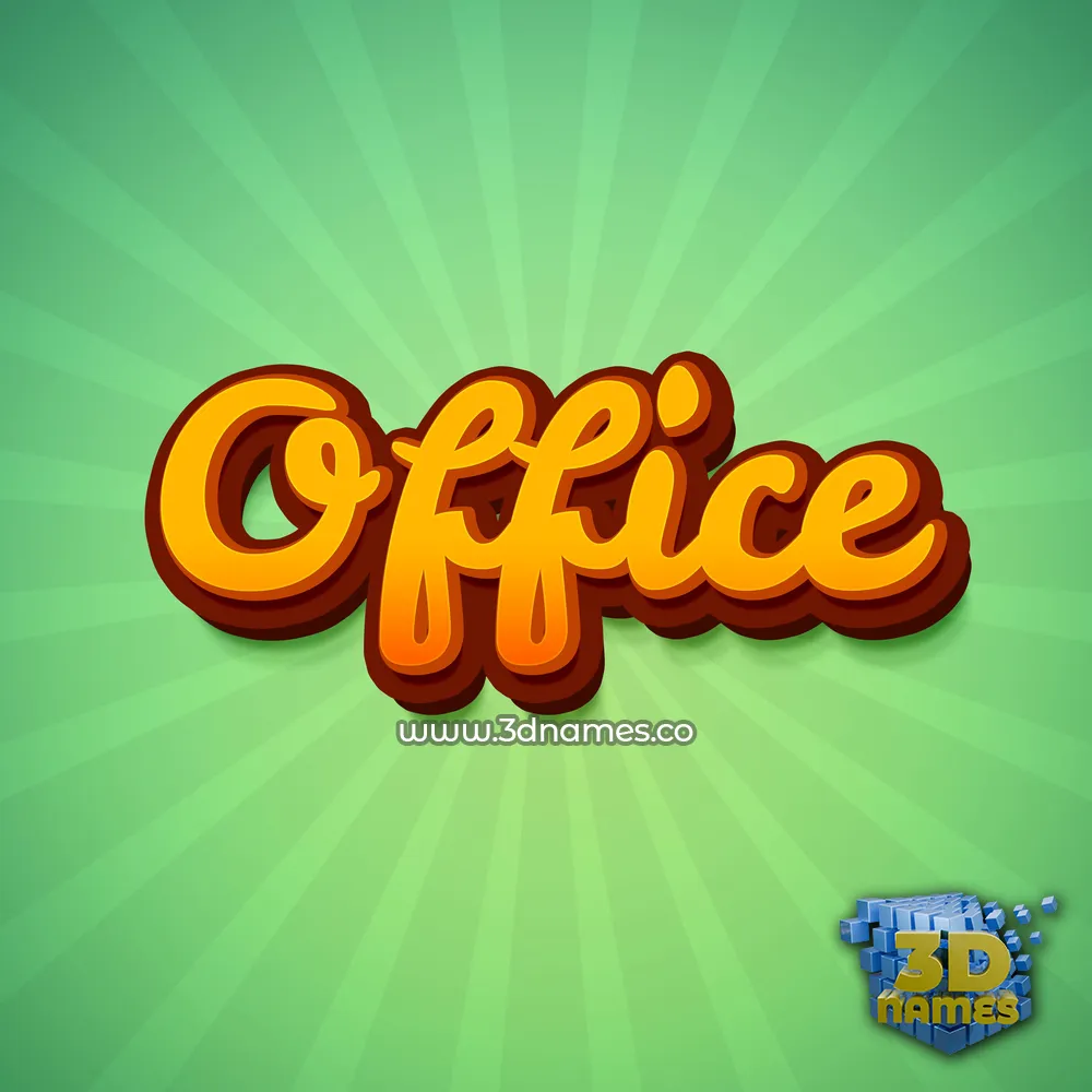 office in Green Rays style - 3D name wallpaper