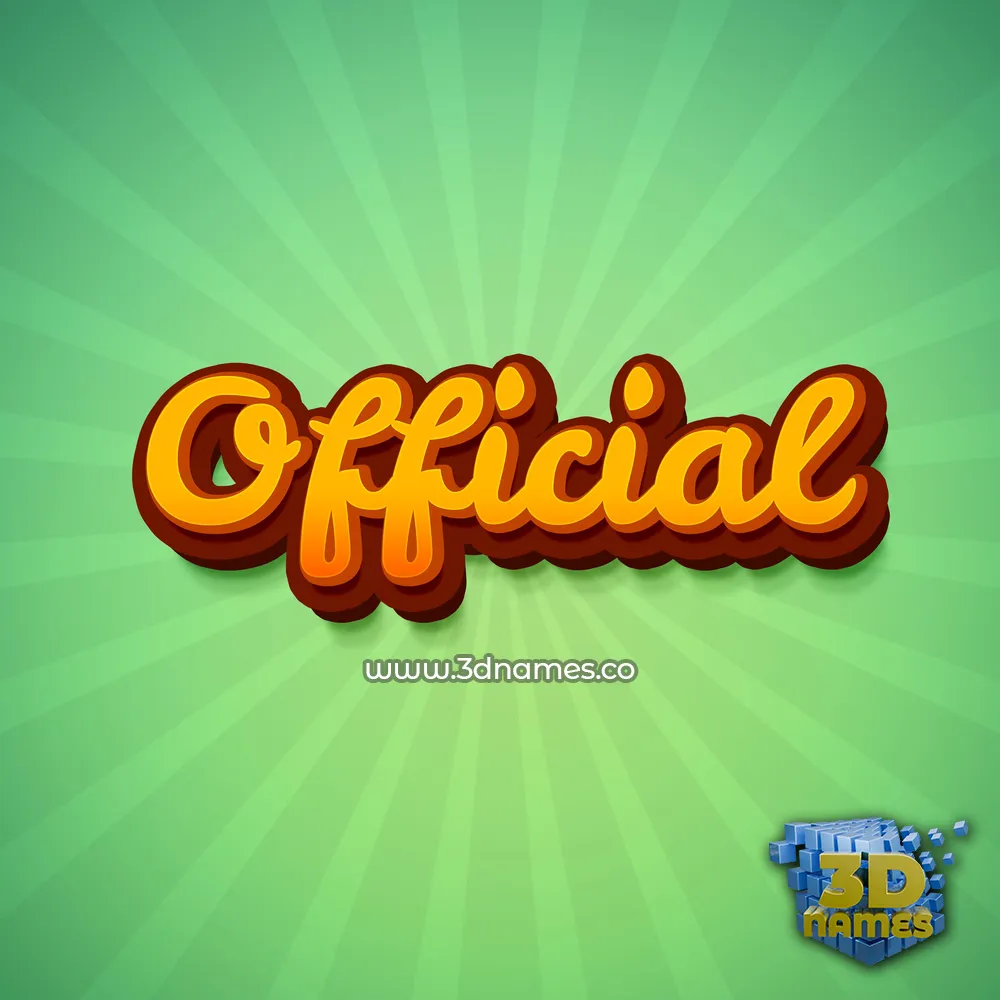 official in Green Rays style - 3D name wallpaper