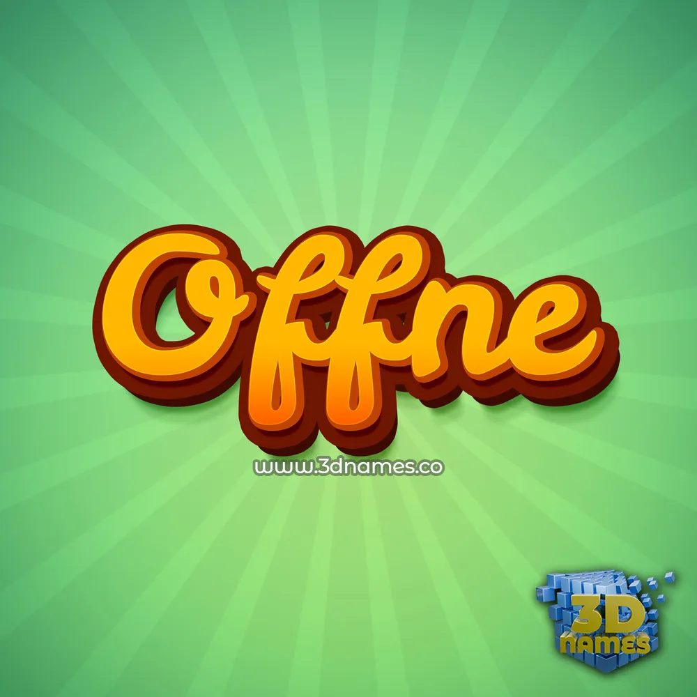 offne in Green Rays style - 3D name wallpaper