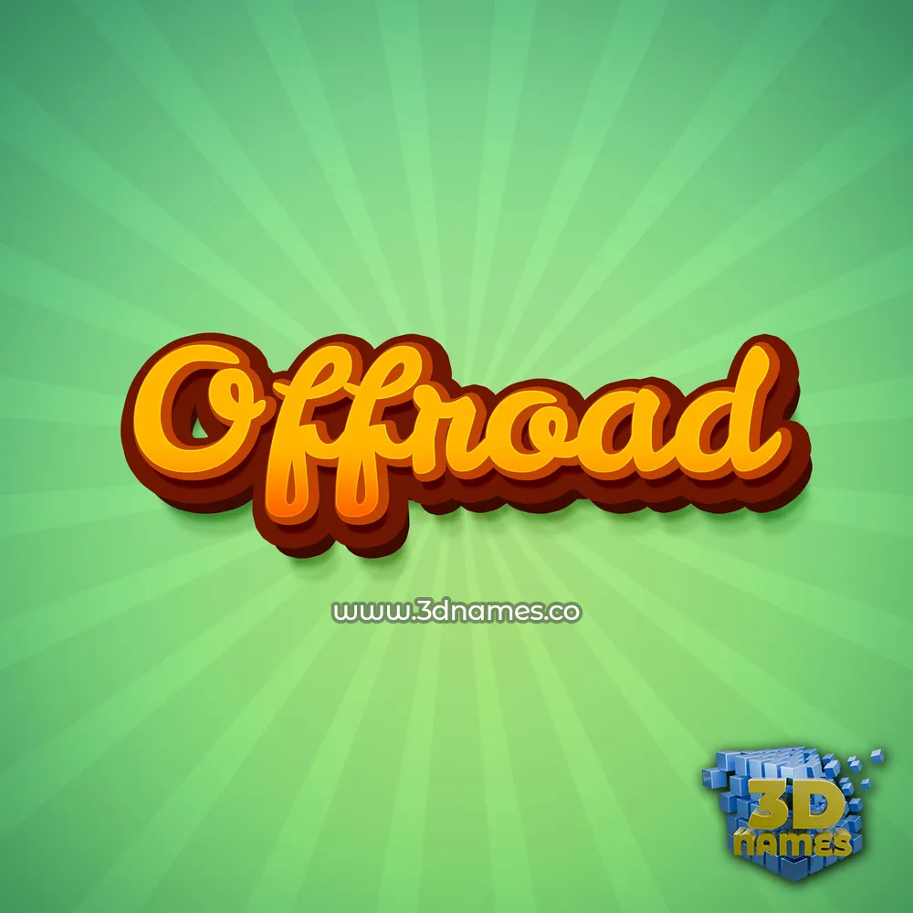 offroad in Green Rays style - 3D name wallpaper