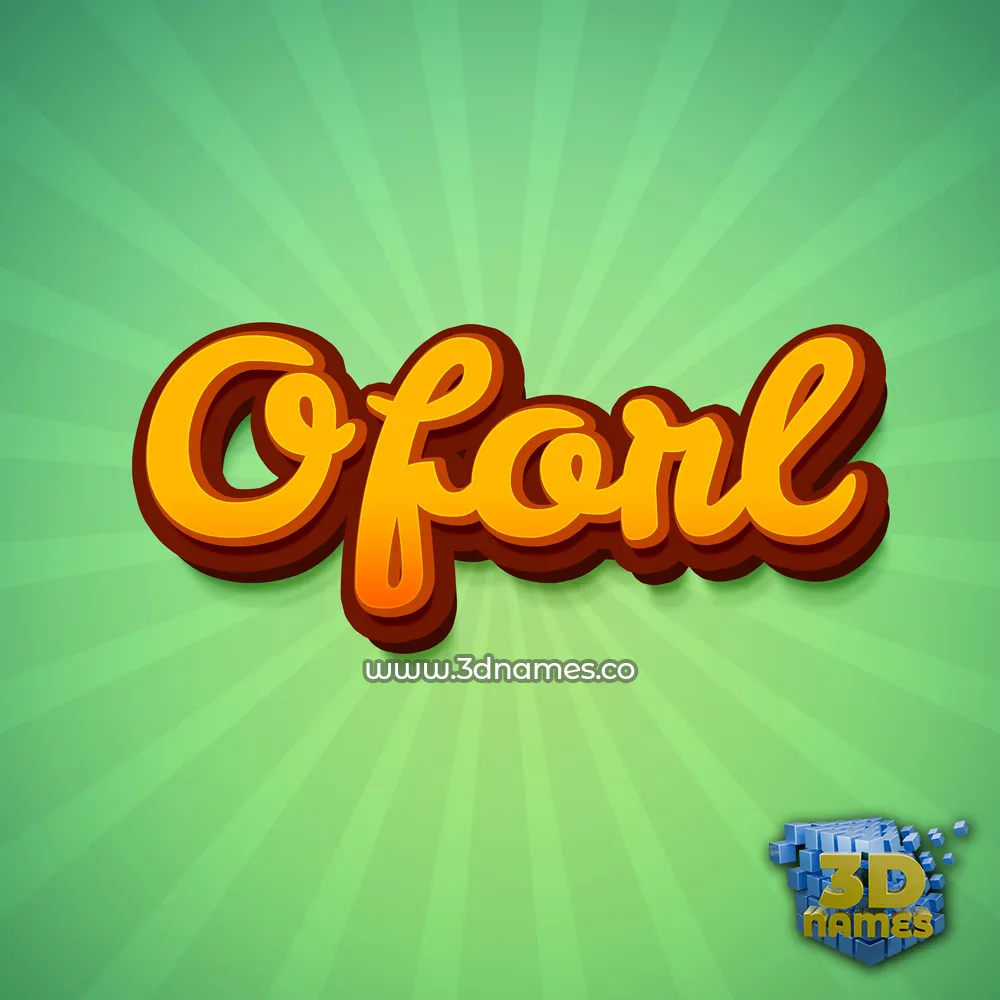 oforl in Green Rays style - 3D name wallpaper