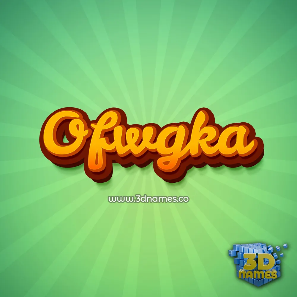 ofwgka in Green Rays style - 3D name wallpaper