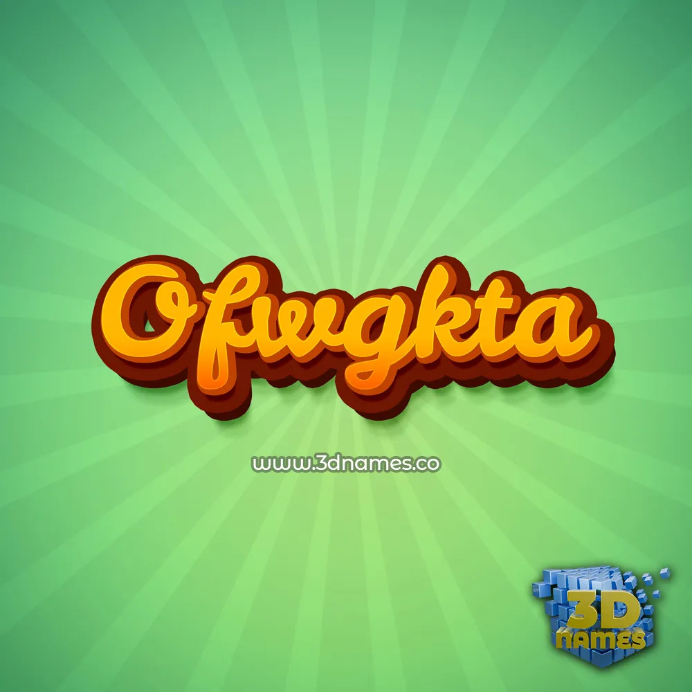 ofwgkta in Green Rays style - 3D name wallpaper