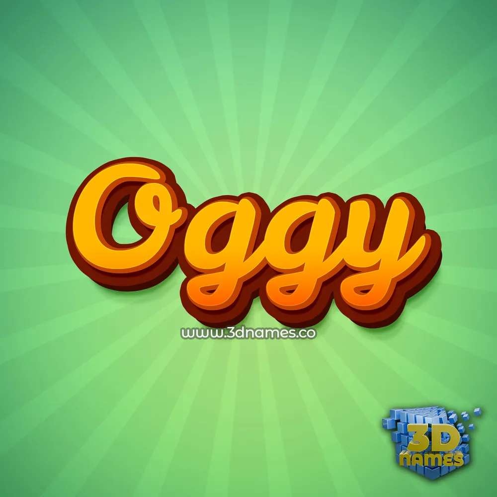 oggy in Green Rays style - 3D name wallpaper