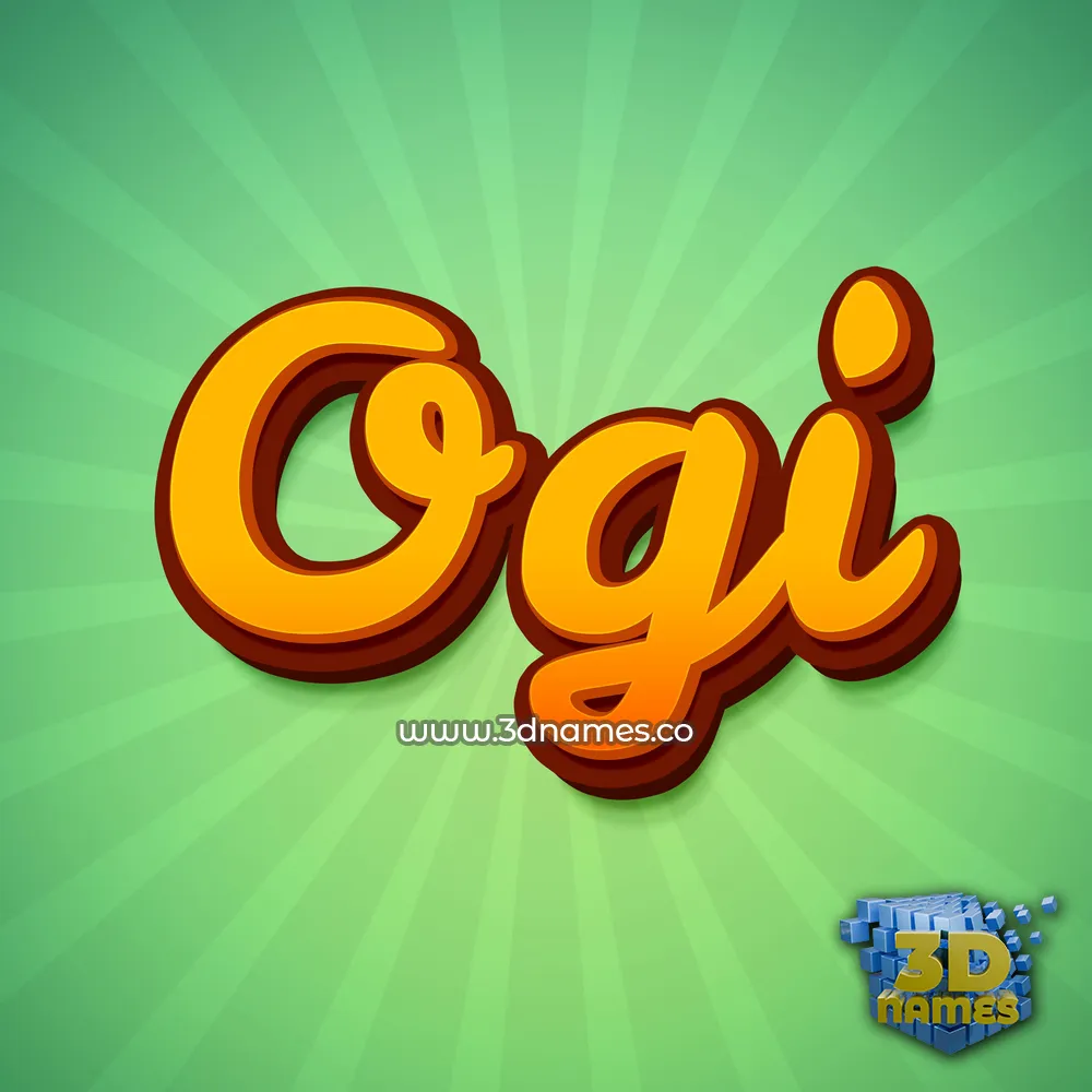 ogi in Green Rays style - 3D name wallpaper