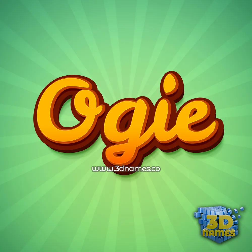 ogie in Green Rays style - 3D name wallpaper
