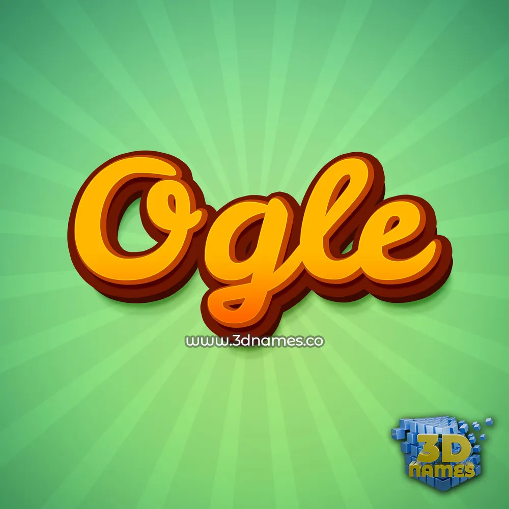 ogle in Green Rays style - 3D name wallpaper